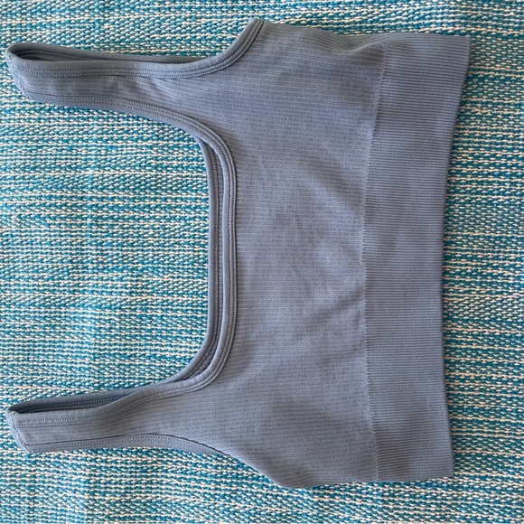 Turquoise Blue Ribbed Workout Set - Picture 6 of 7